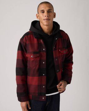 Шерпа Levi's Relaxed Fit Sherpa Plaid Trucker Jacket A60300011 A60300011 фото